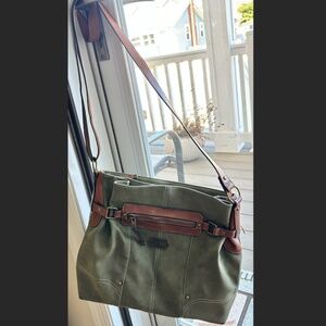 Boc Suede Green Crossbody Bag
